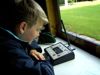 Betts Jnr getting to grips with the latest in touchscreen technology.