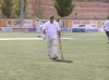 A bemused Brown walks off...